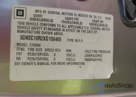 1999 Chevrolet Suburban 1500 Lt z USA, uszkodzony, nr VIN 3GNEC16R2XG168468